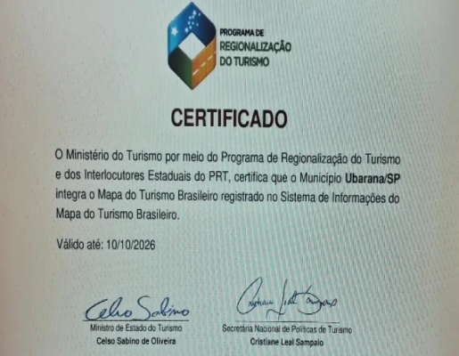 Ubarana-SP Conquista Inclusão no Mapa do Turismo Brasileiro
